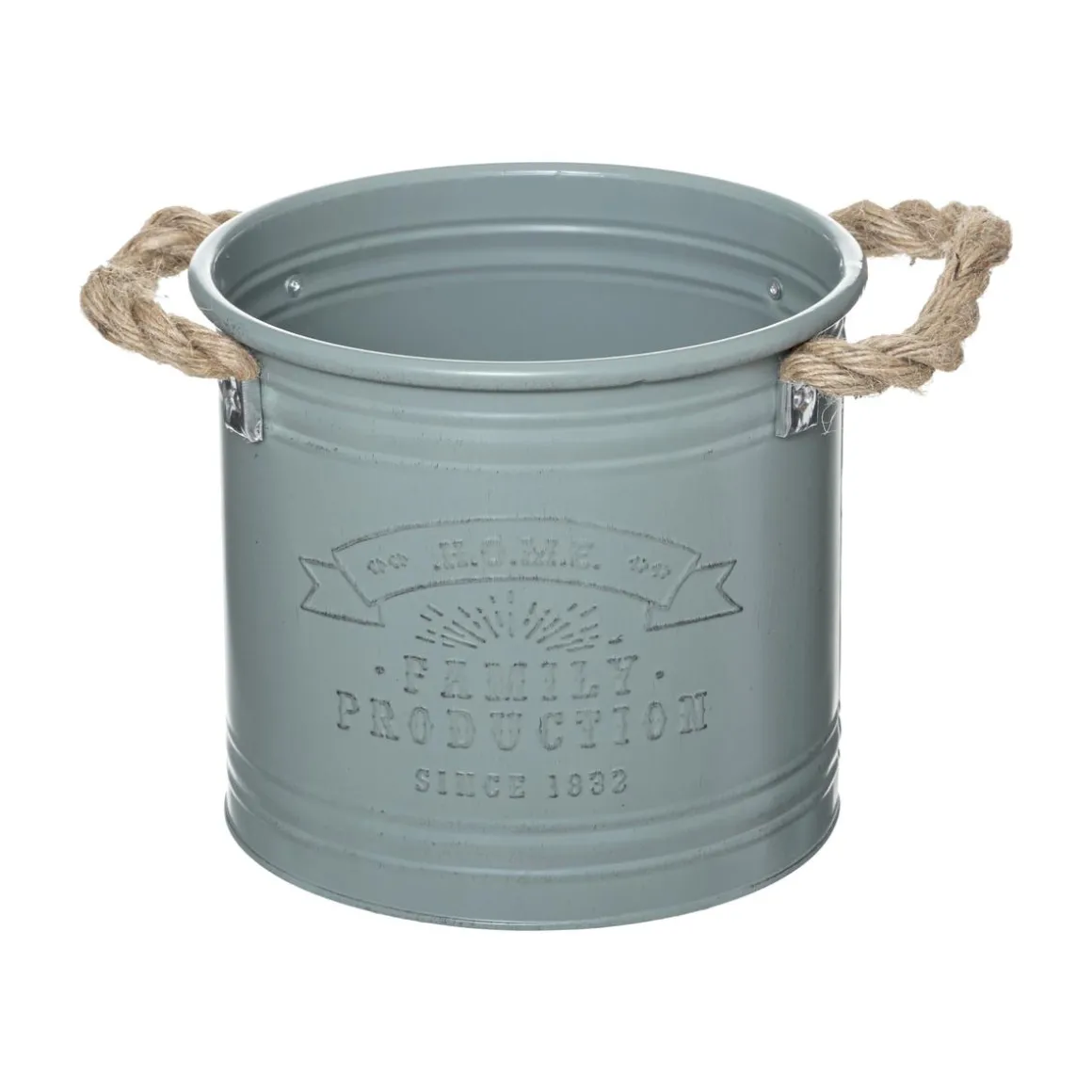POT METAL HOUSE VERT OU BLANC D.25X23CM