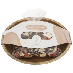 POT POURRI PAOLA AVEC PLATEAU BOIS VANILLE 140G