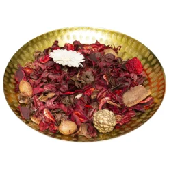 POT POURRI PLATEAU METAL FRUIT ROUGE 140G