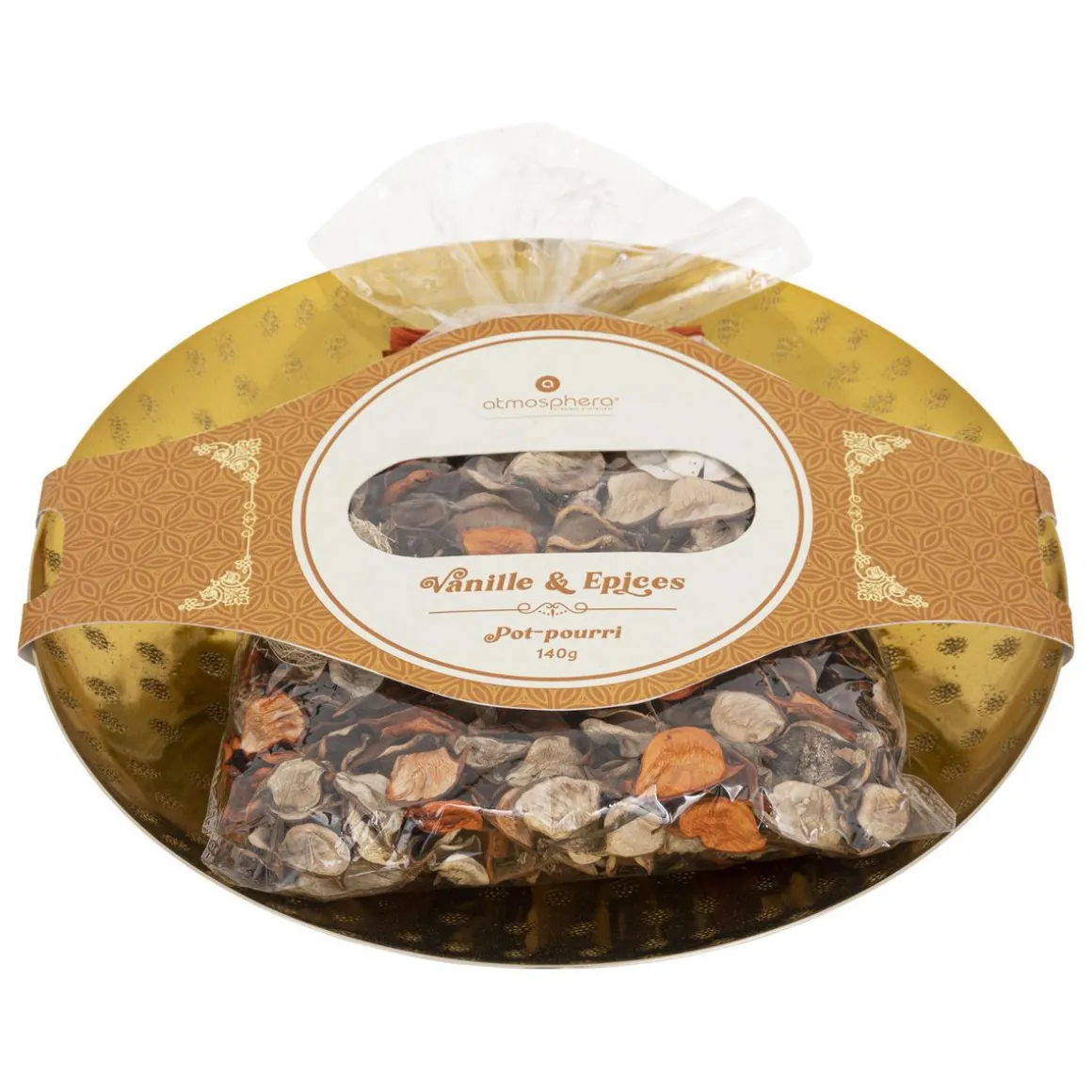 POT POURRI PLATEAU METAL VANILLE 140G