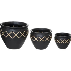 POT RAFIA NOIR CUBA D.22.5X19.5CM