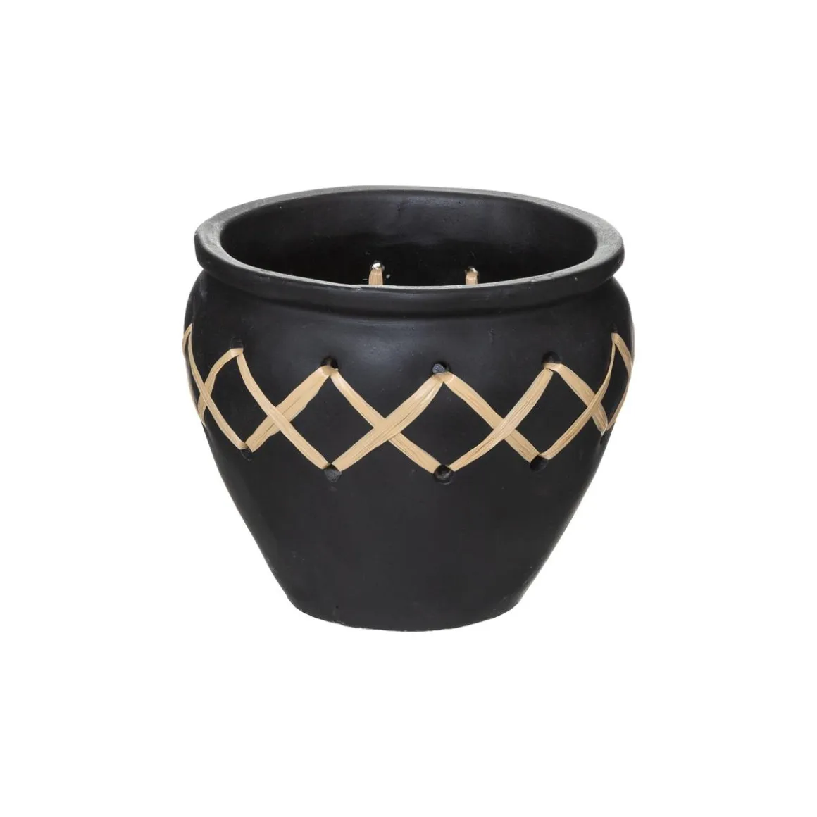 POT RAFIA NOIR CUBA D.22.5X19.5CM