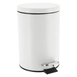 POUBELLE ACIER INOXYDABLE RONDE 3L BLANC