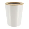 POUBELLE METAL EVASEE COUVERCLE BAMBOU 5L BLANC