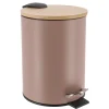 POUBELLE METAL FREIN DE CHUTE 3L CAPUCCINO BAMBOU