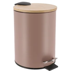 POUBELLE METAL FREIN DE CHUTE 3L CAPUCCINO BAMBOU