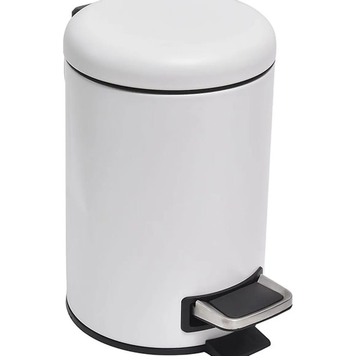 POUBELLE METAL 3 L FREIN DE CHUTE BLANC MAT