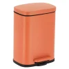 POUBELLE METAL RECTANGLE 5L FREIN DE CHUTE TERRE DE SIENNE
