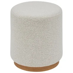 POUF BOUCLETTE NESKY BLANC D.41X45CM
