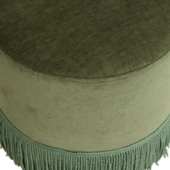 POUF CHENILLE ALANYA VERT KAKI D.37.5X37.8CM