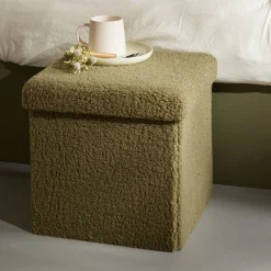 POUF CUBE TEDDY 38X38X38CM MATCHA MATCHA