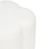POUF FLEUR CHENILLE LAVON BLANC