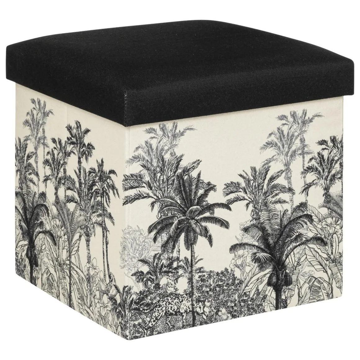POUF PLIABLE BENICIO NOIR BLANC