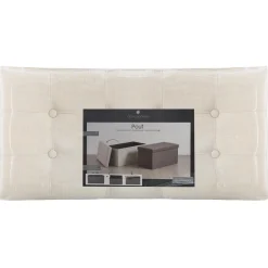 POUF PLIABLE DOUBLE BEIGE LYSANDRE