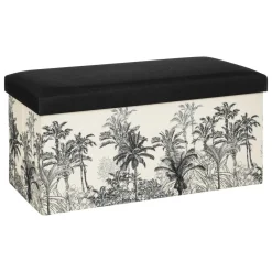 POUF PLIABLE DOUBLE BENICIO NOIR BLANC