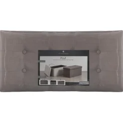 POUF PLIABLE DOUBLE GRIS LYSANDRE