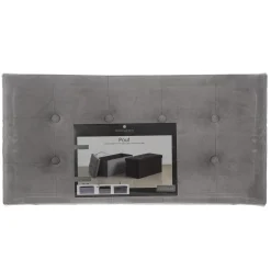 POUF PLIABLE DOUBLE VELOURS GRIS LYSANDRE