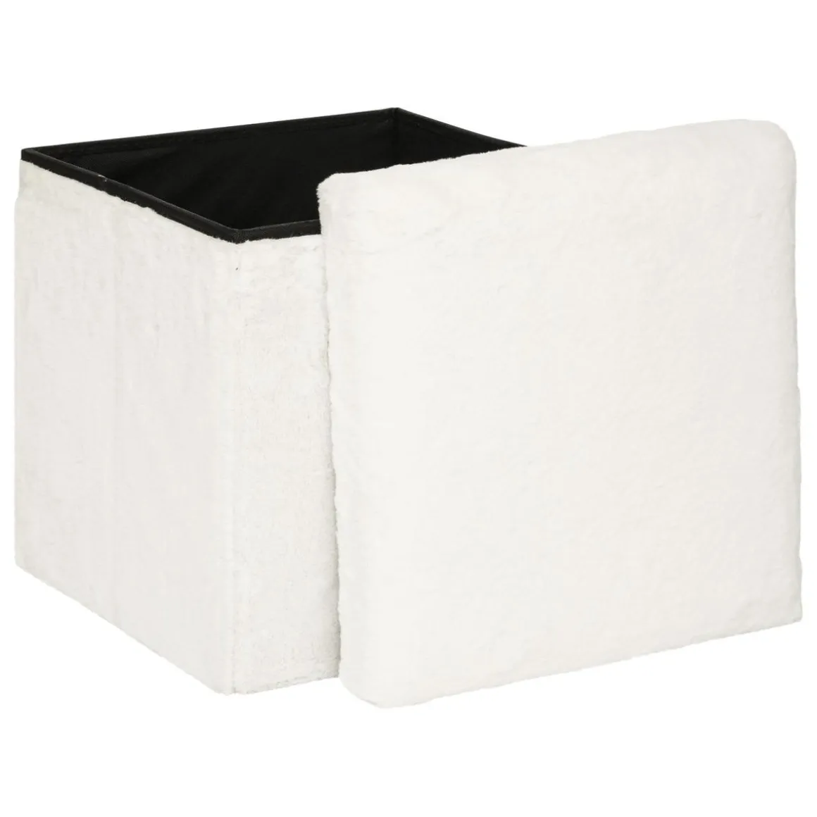 POUF PLIABLE FOURRURE EZZIO BLANC