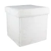 POUF PLIABLE IMITATION FOURRURE BLANC