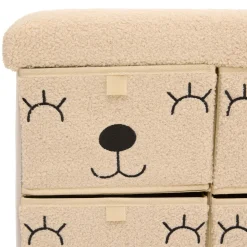 POUF PLIABLE 4 TIROIRS BOUCLETTE EZZIO