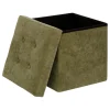 POUF PLIABLE VELOURS LYSANDRE KAKI