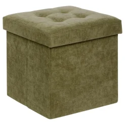 POUF PLIABLE VELOURS LYSANDRE KAKI
