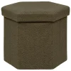POUF PLIANT BOUCLETTE JAIKO KAKI D.40X38CM