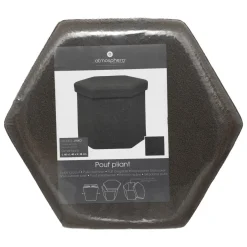 POUF PLIANT BOUCLETTE JAIKO KAKI D.40X38CM