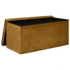 POUF PLIANT DOUBLE VELOURS LILOU OCRE D.76X38CM