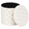 POUF PLIANT ROND TUFTE PASTI BLANC