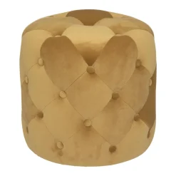 POUF VELOURS ADRIANA OCRE