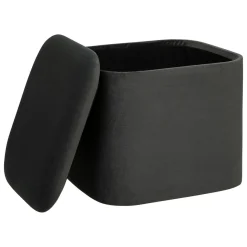 POUF VELOURS DANI GRIS D.40X35X37.5CM