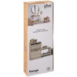 RANGE CHAUSSURES BANC BOIS 2 TIROIRS NATUREL