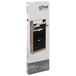 RANGE CHAUSSURES 3 TIROIRS 18 PAIRES BOIS NOIR NATUREL