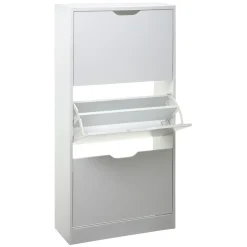 RANGE CHAUSSURES 3 TIROIRS 18 PAIRES BLANC