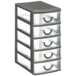 RANGEMENT 5 TIROIRS GRIS