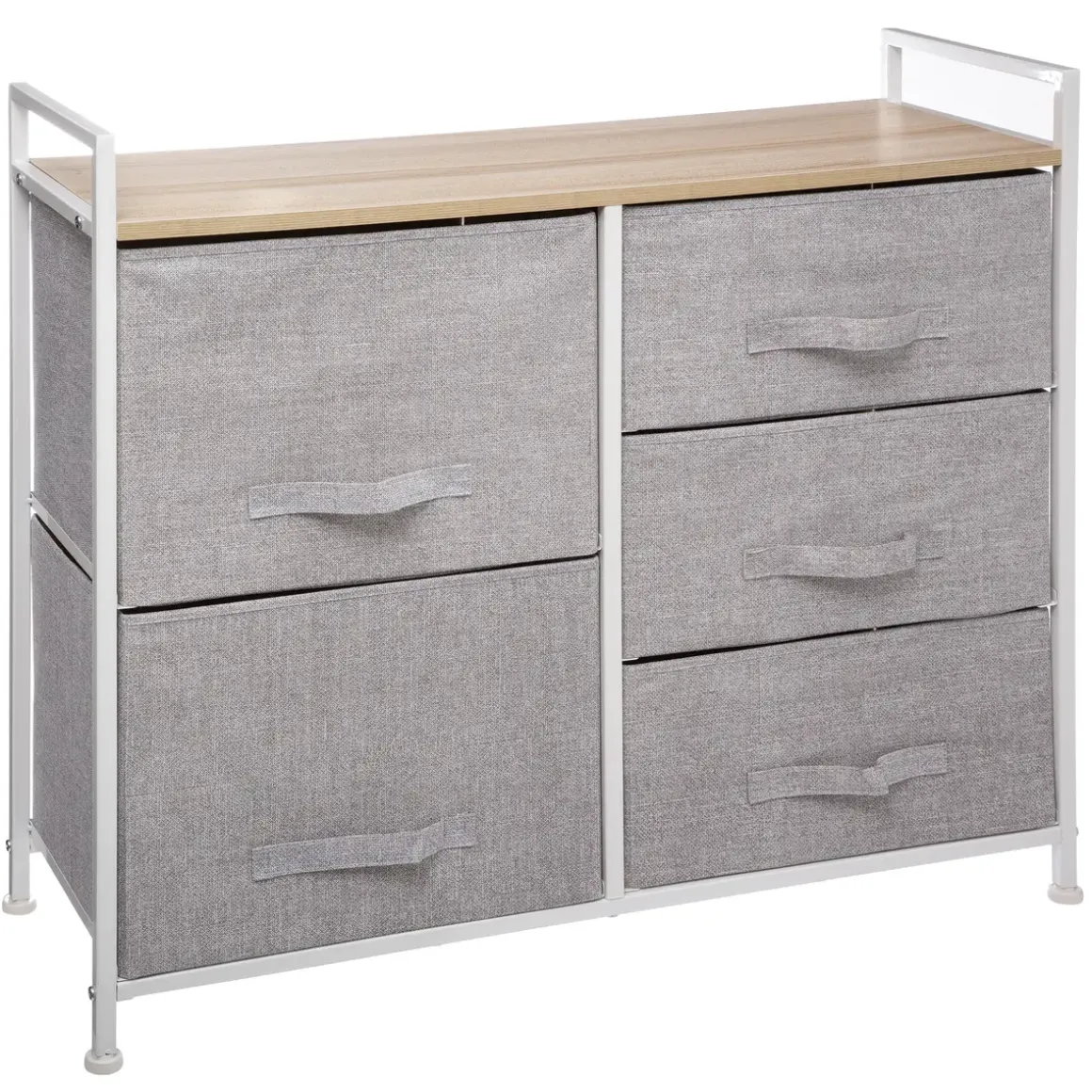 RANGEMENT 5 TIROIRS GRIS CLAIR