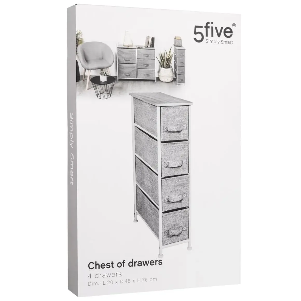 RANGEMENT 4 TIROIRS GRIS CLAIR