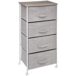 RANGEMENT 4 TIROIRS SUR ROULETTES GRIS CLAIR