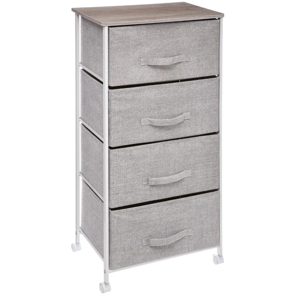 RANGEMENT 4 TIROIRS SUR ROULETTES GRIS CLAIR