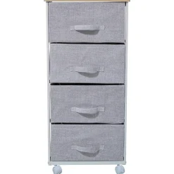RANGEMENT 4 TIROIRS SUR ROULETTES GRIS CLAIR