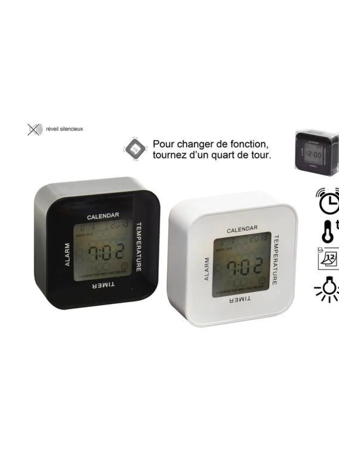 REVEIL ALARME ET SNOOZE MULTI ORIENTATION