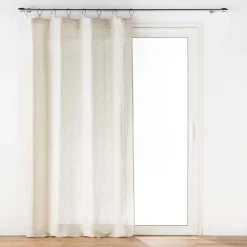 RIDEAU A ANNEAUX 140X240CM POLYESTER LIN UNI PAULINE