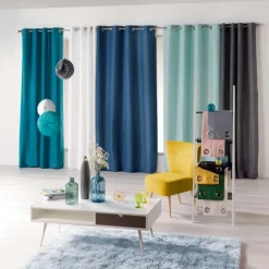 RIDEAU A OEILLETS 140X260CM ABSOLU MENTHE