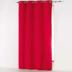 RIDEAU A OEILLETS 140X260CM ABSOLU ROUGE