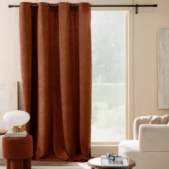 RIDEAU A OEILLETS 140X260CM BOUCLETTE WINONA TERRACOTTA