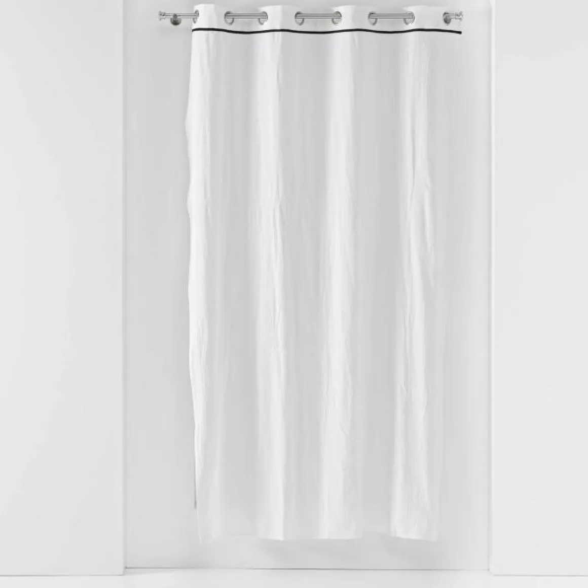 RIDEAU A OEILLETS 135X240CM COTON LAVE LINETTE BLANC