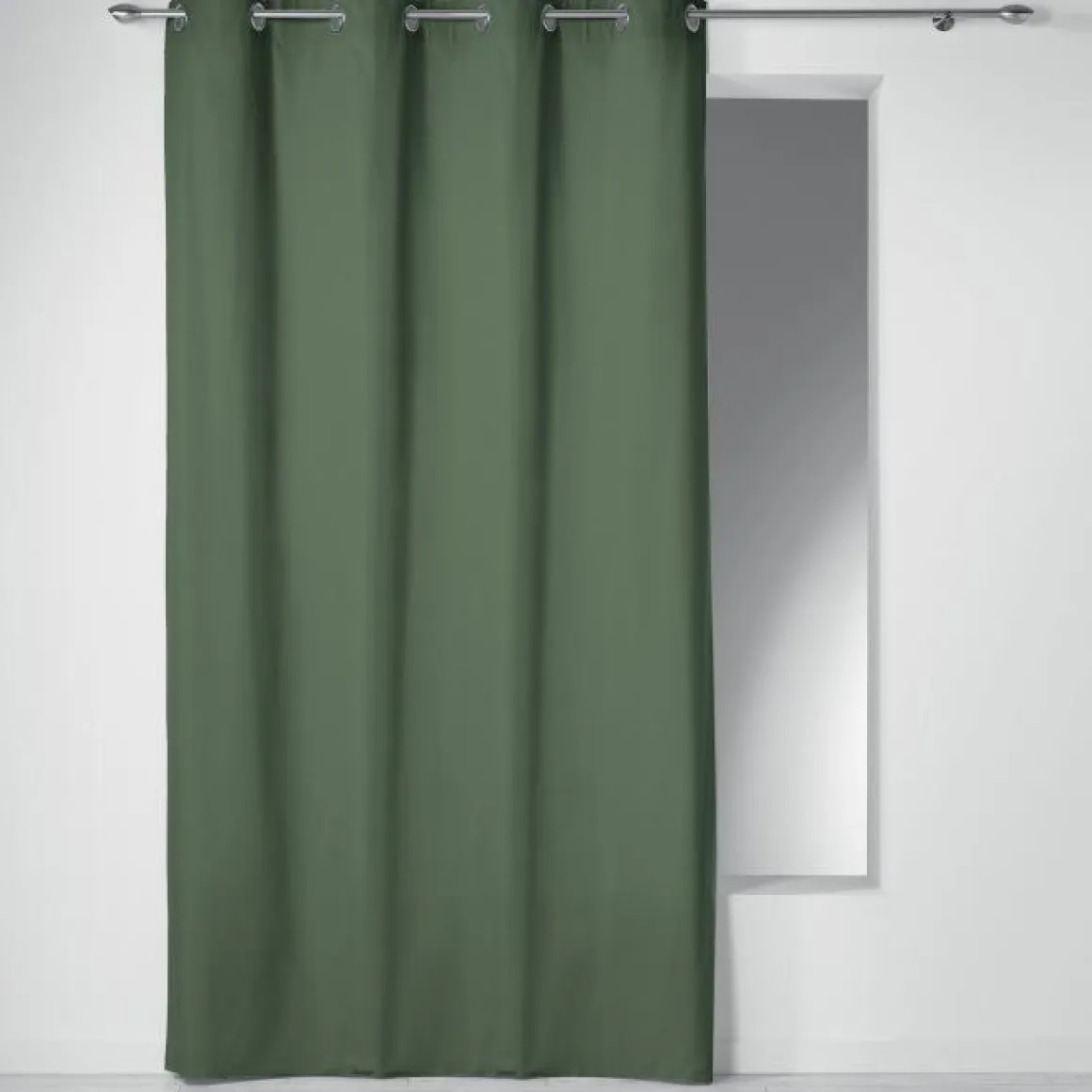 RIDEAU A OEILLETS 140X240CM COTON UNI PANAMA KAKI