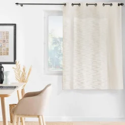 RIDEAU A OEILLETS 140X180CM EFFET LIN TISSE NANDO NATUREL