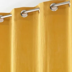 RIDEAU A OEILLETS 135X240CM GAZE DE COTON ANGELIA JAUNE